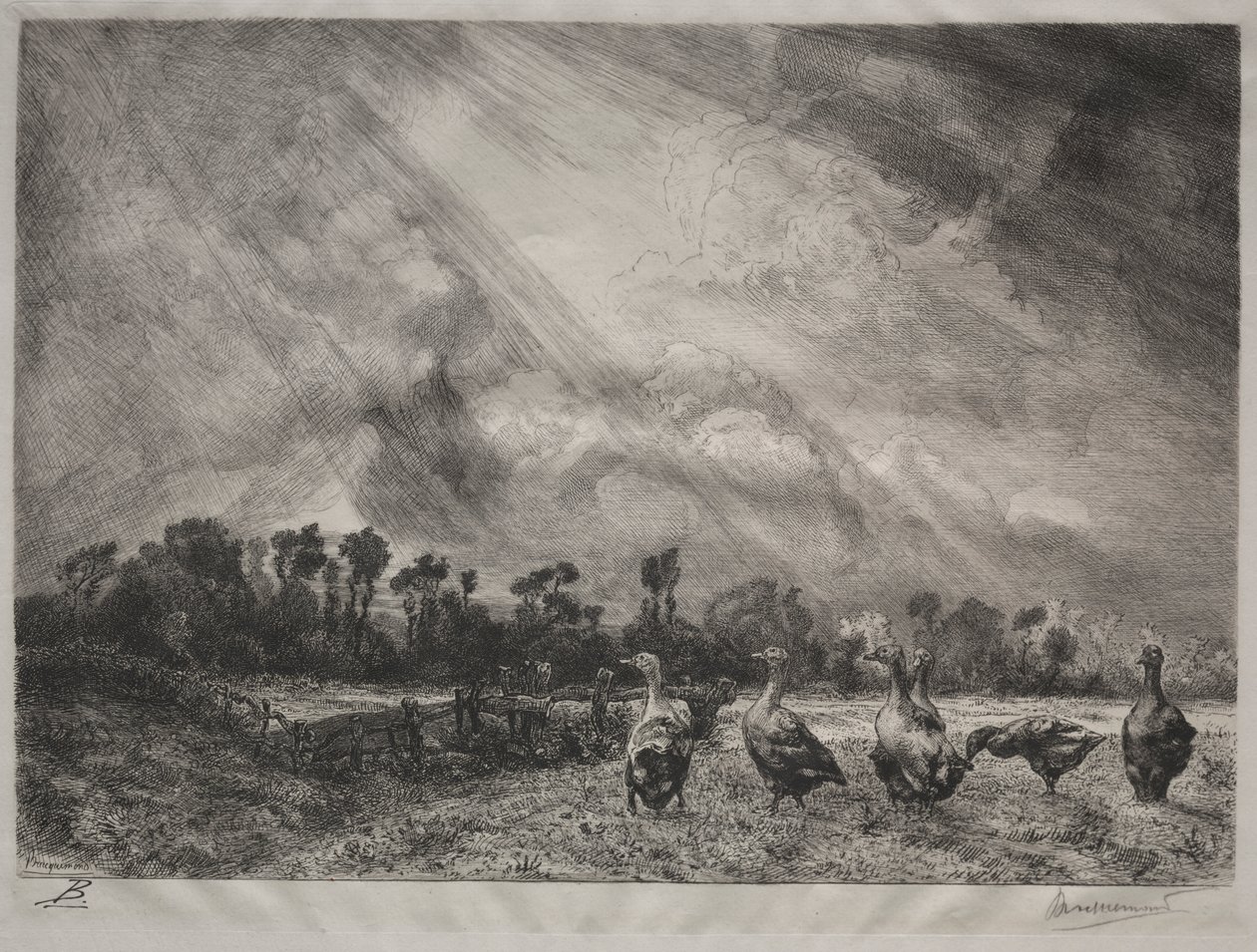 De Stormwolk door Felix Bracquemond