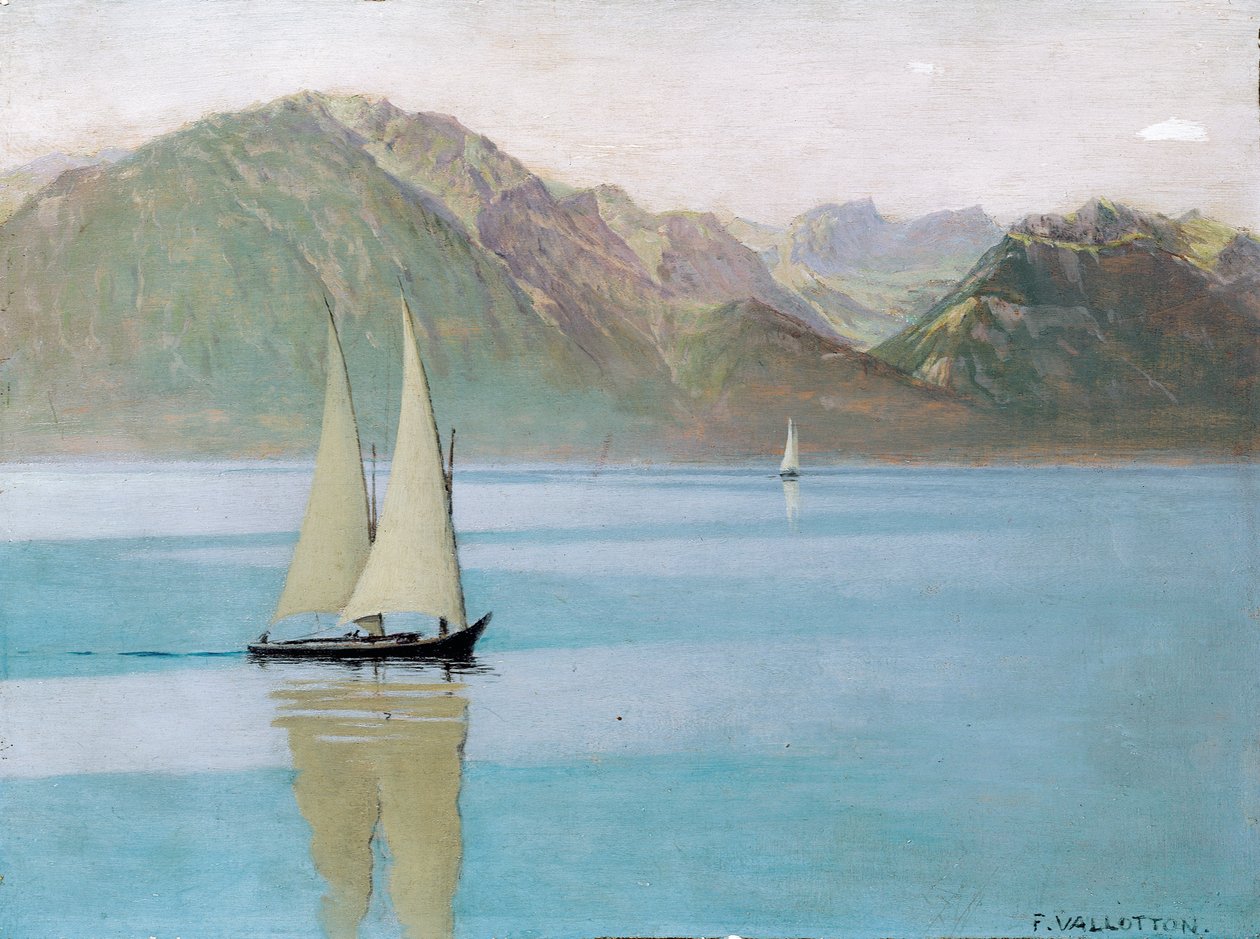 Boot op het Meer van Genève door Felix Edouard Vallotton