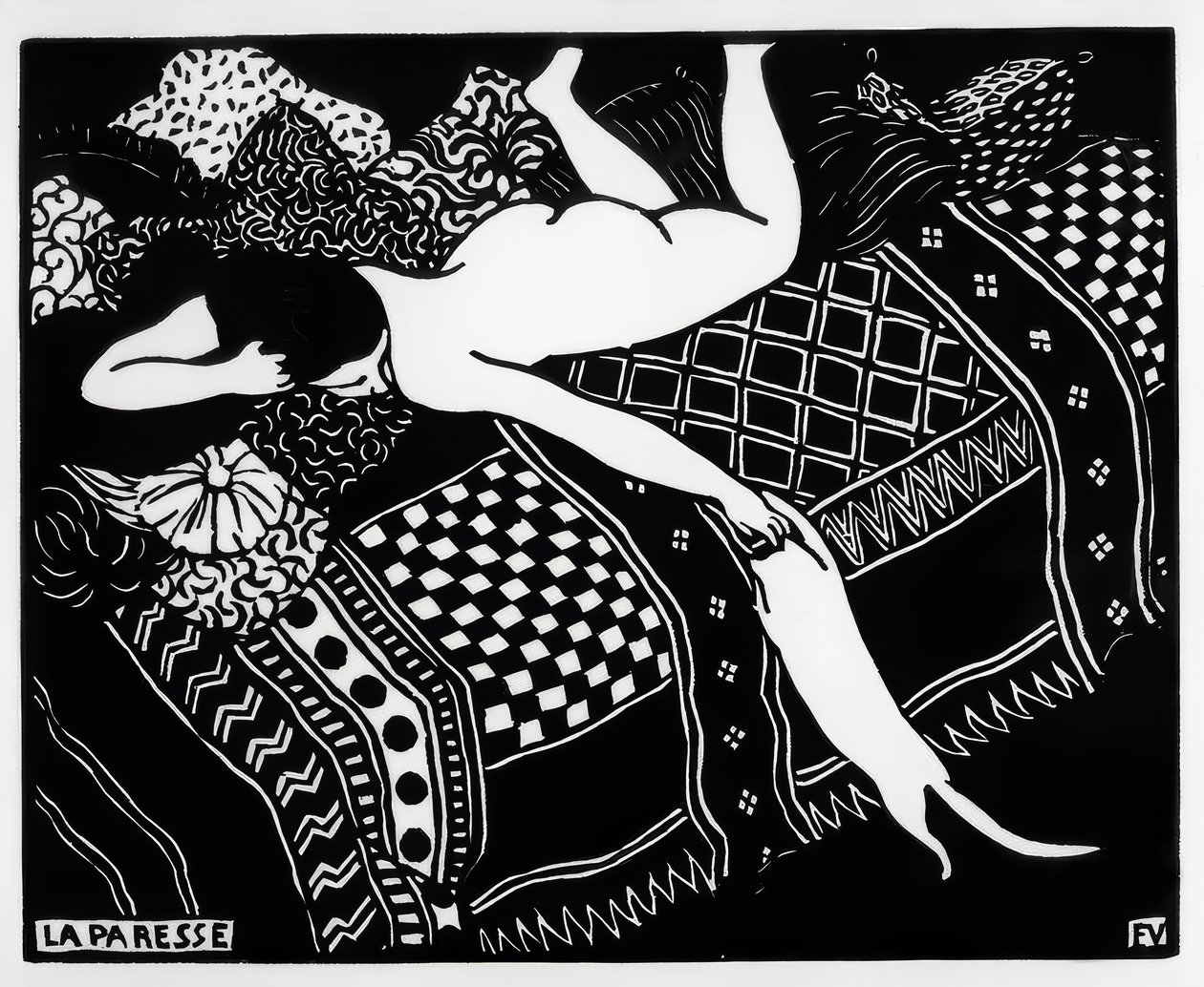 De luiheid door Felix Edouard Vallotton
