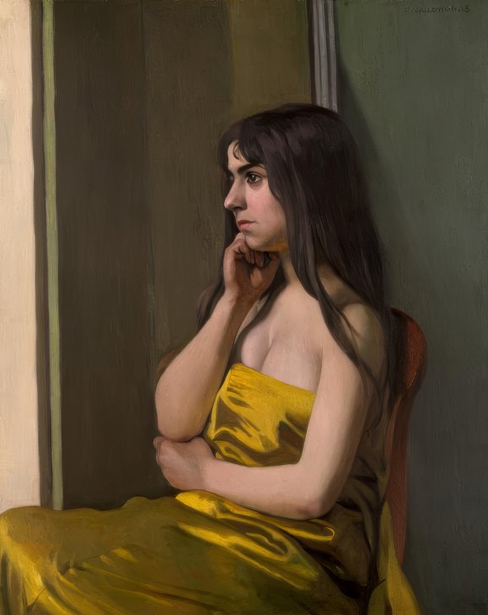De gele stof door Felix Edouard Vallotton