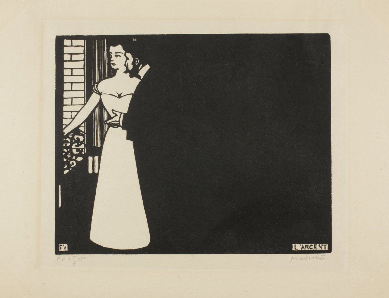 Geld, plaat vijf uit "Intimacies", 1898 door Felix Edouard Vallotton