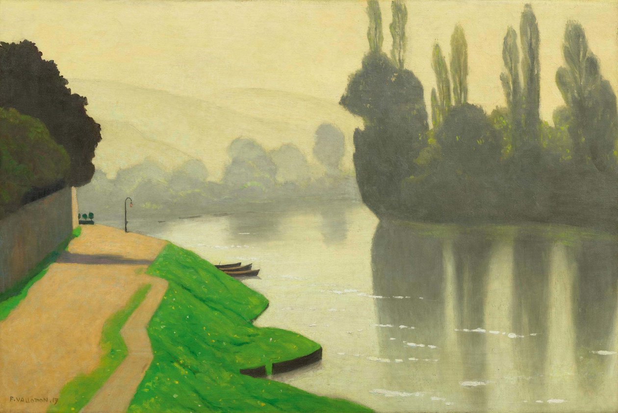 Ochtendmist bij Andelys, 1917 door Felix Edouard Vallotton