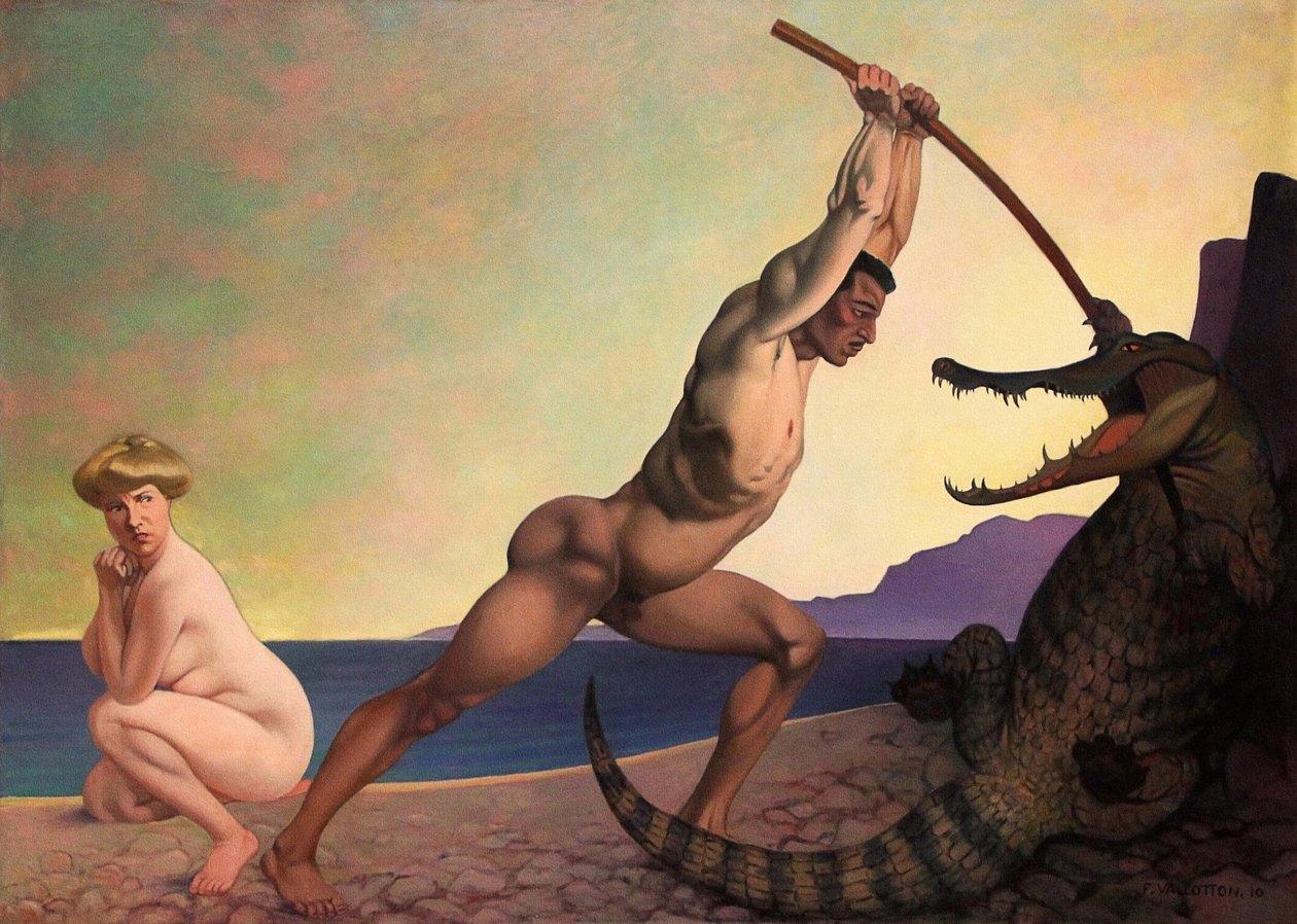 Perseus doodt de draak door Felix Edouard Vallotton