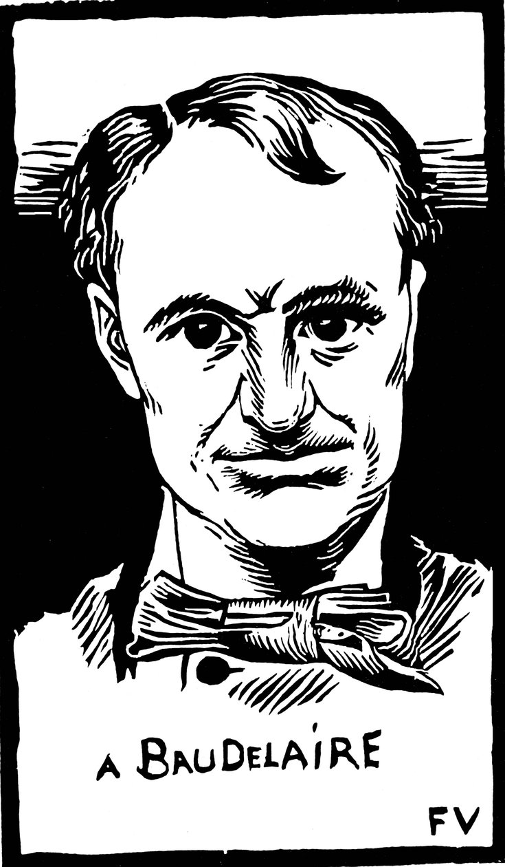 Portret van Charles Baudelaire (1821-1867) door Felix Edouard Vallotton
