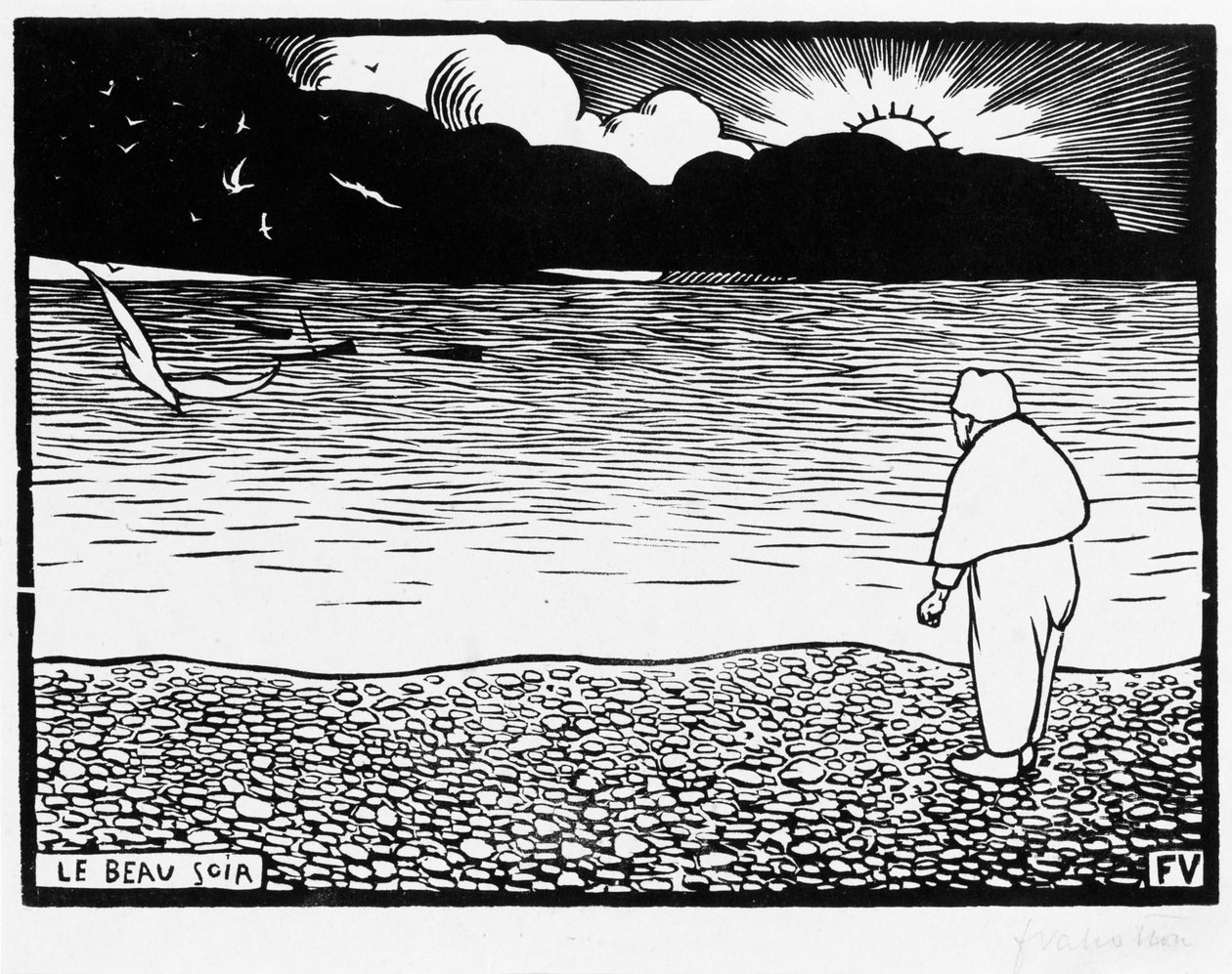De mooie avond, 1892 door Felix Edouard Vallotton