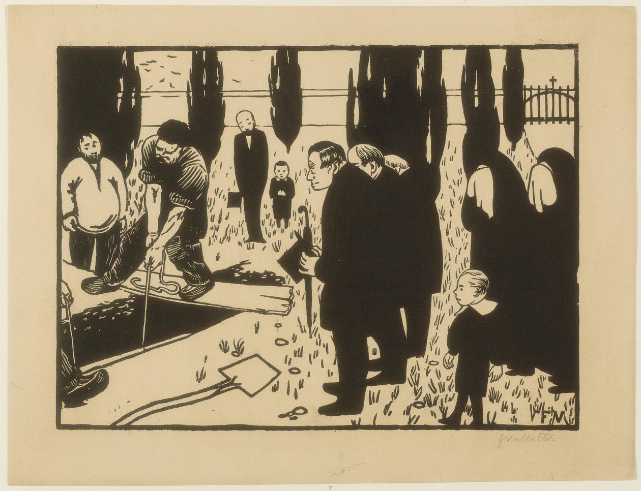 De Begrafenis door Felix Edouard Vallotton