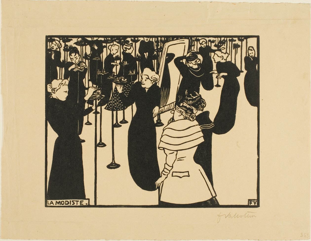 De Hoedenmaakster door Felix Edouard Vallotton