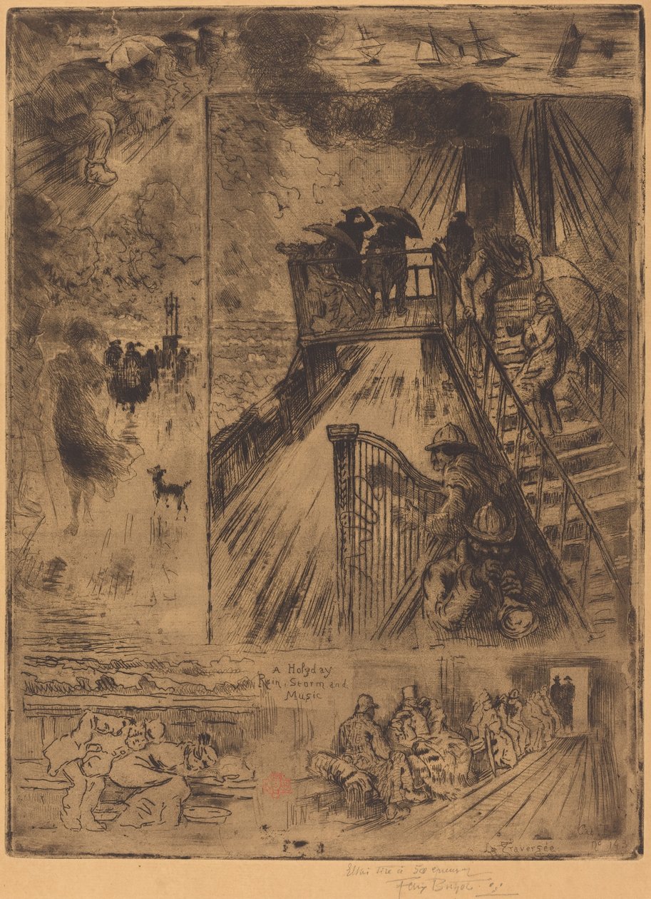De overtocht, 1879-1885 door Felix Hilaire Buhot