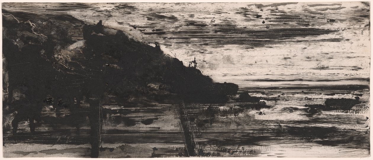 Zeegezicht bij Dinard door Felix Hilaire Buhot