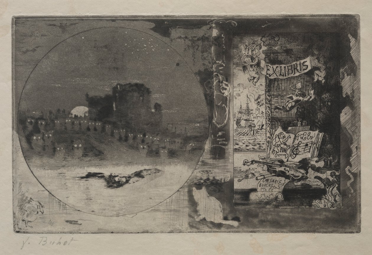 Het Kasteel van de Uilen, 1887 door Felix Hilaire Buhot