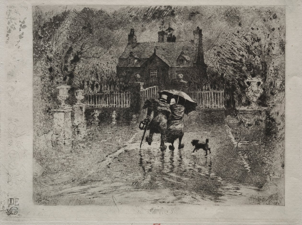 De buren op het platteland, 1879-1880 door Felix Hilaire Buhot