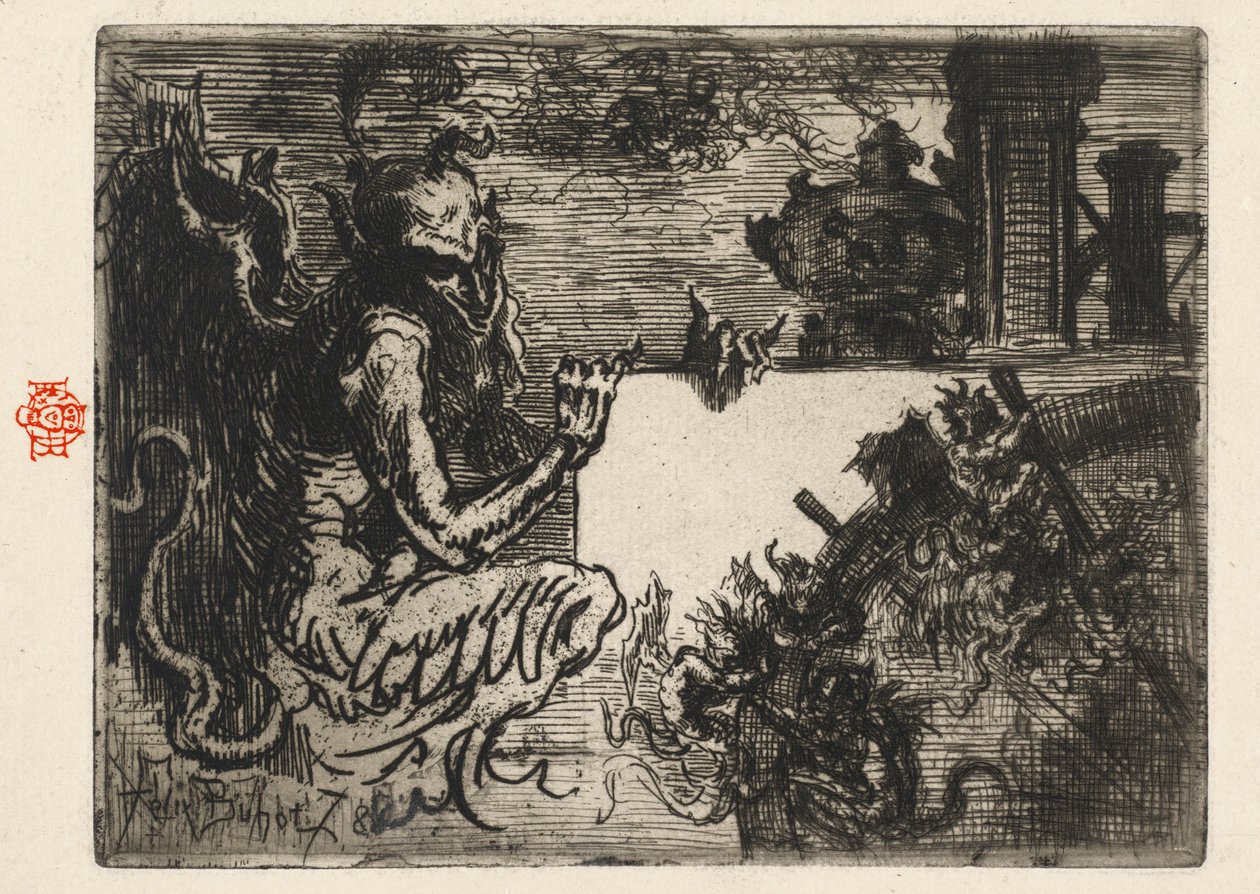 De Demon Drukker door Felix Hilaire Buhot