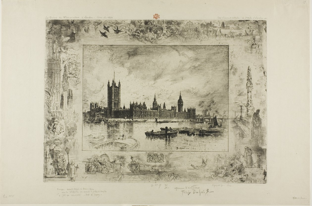 Westminster Palace door Felix Hilaire Buhot