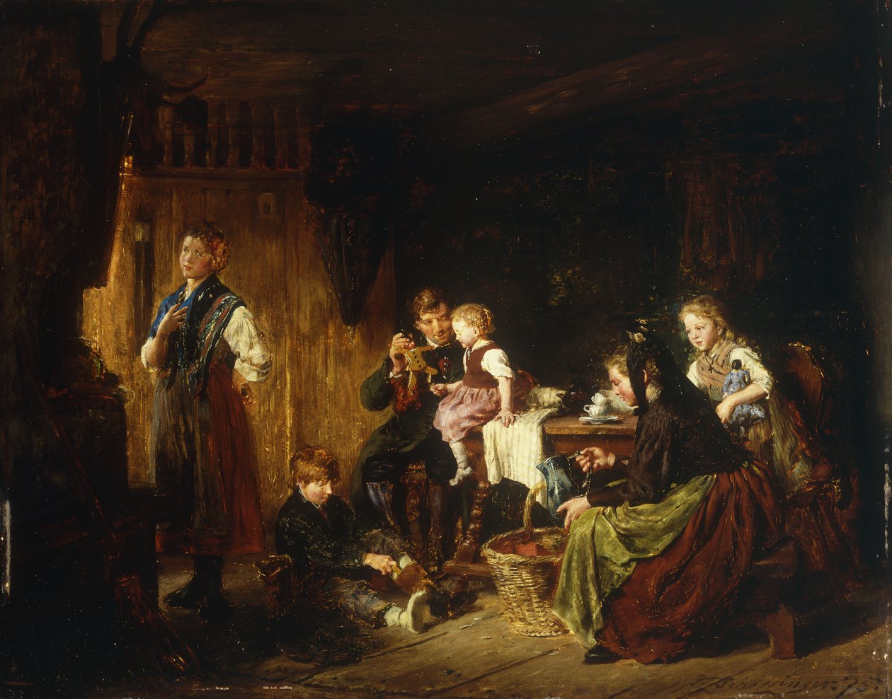 Middagsvermaak, 1875 door Felix Schlesinger