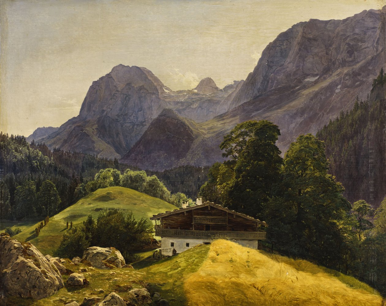 De Taubensee met de Steinberg in de Ramsau bij Berchtesgaden, uitzicht op de Reiteralpe door Ferdinand Georg Waldmuller