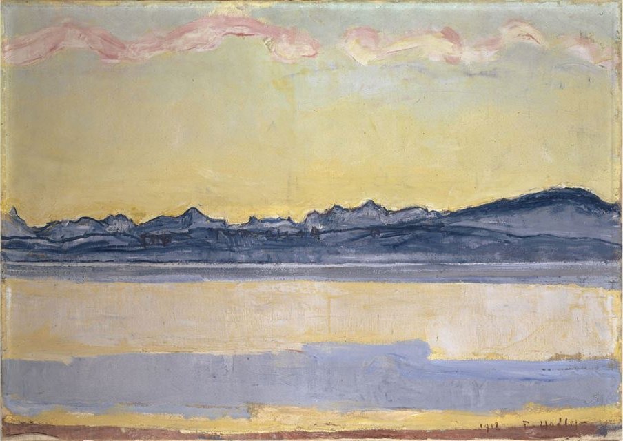 Mont-Blanc met roze wolk door Ferdinand Hodler