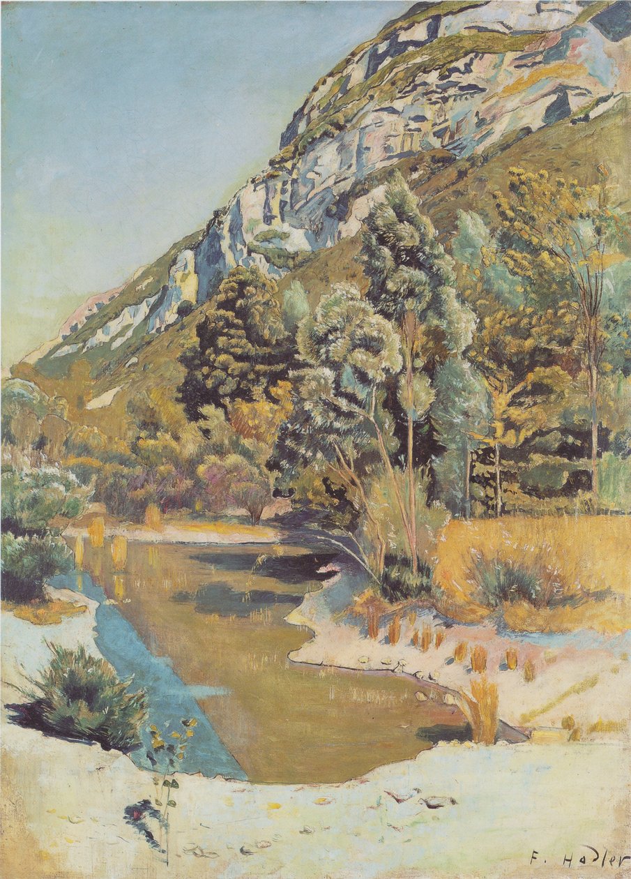 Aan de Voet van de Petit Salève door Ferdinand Hodler