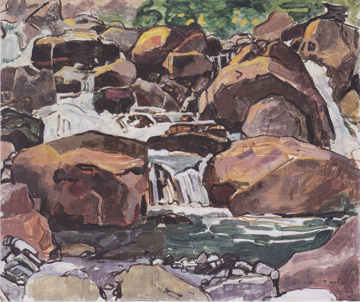 Bergbeek bij Champéry door Ferdinand Hodler