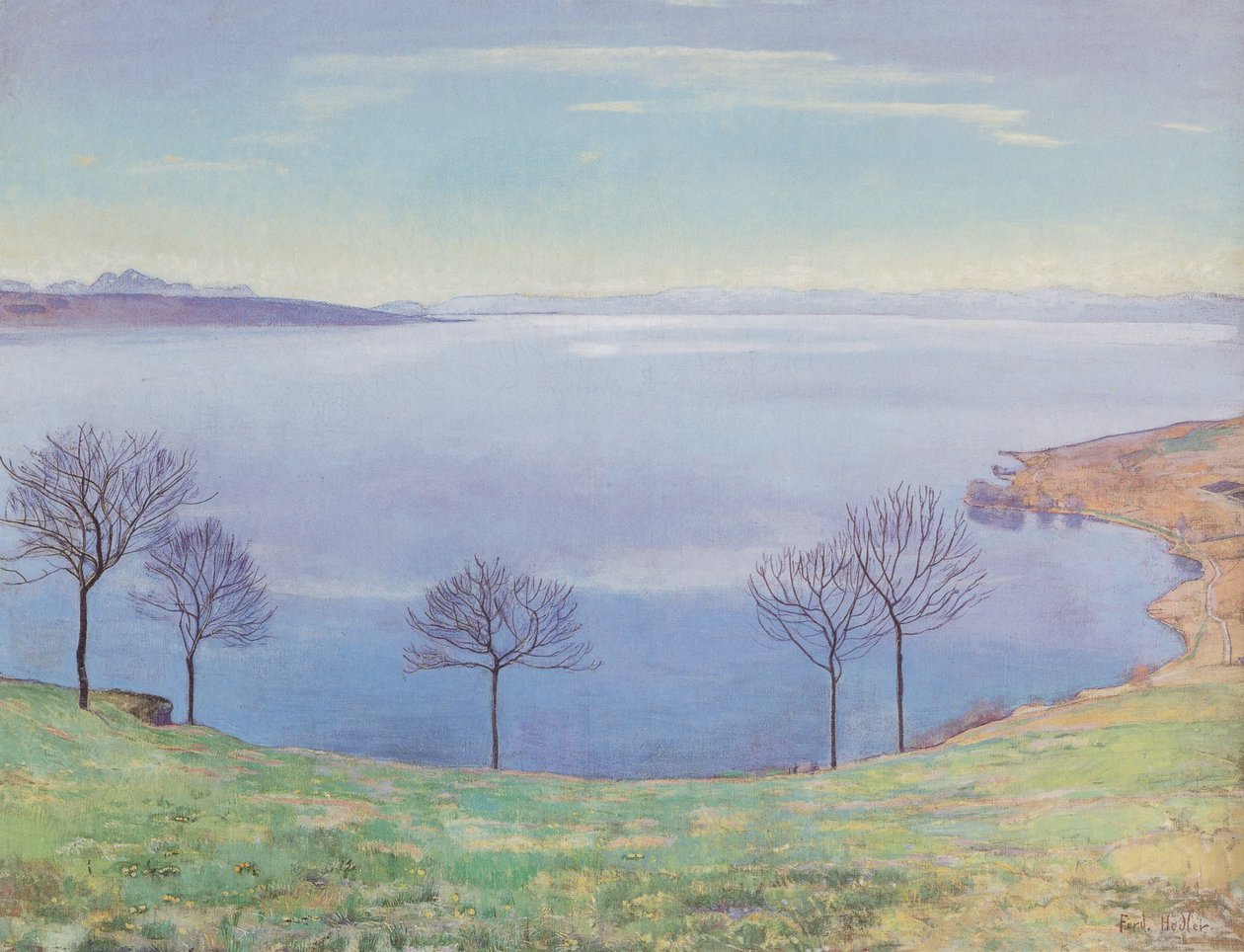 Het Meer van Genève vanuit Chexbres door Ferdinand Hodler