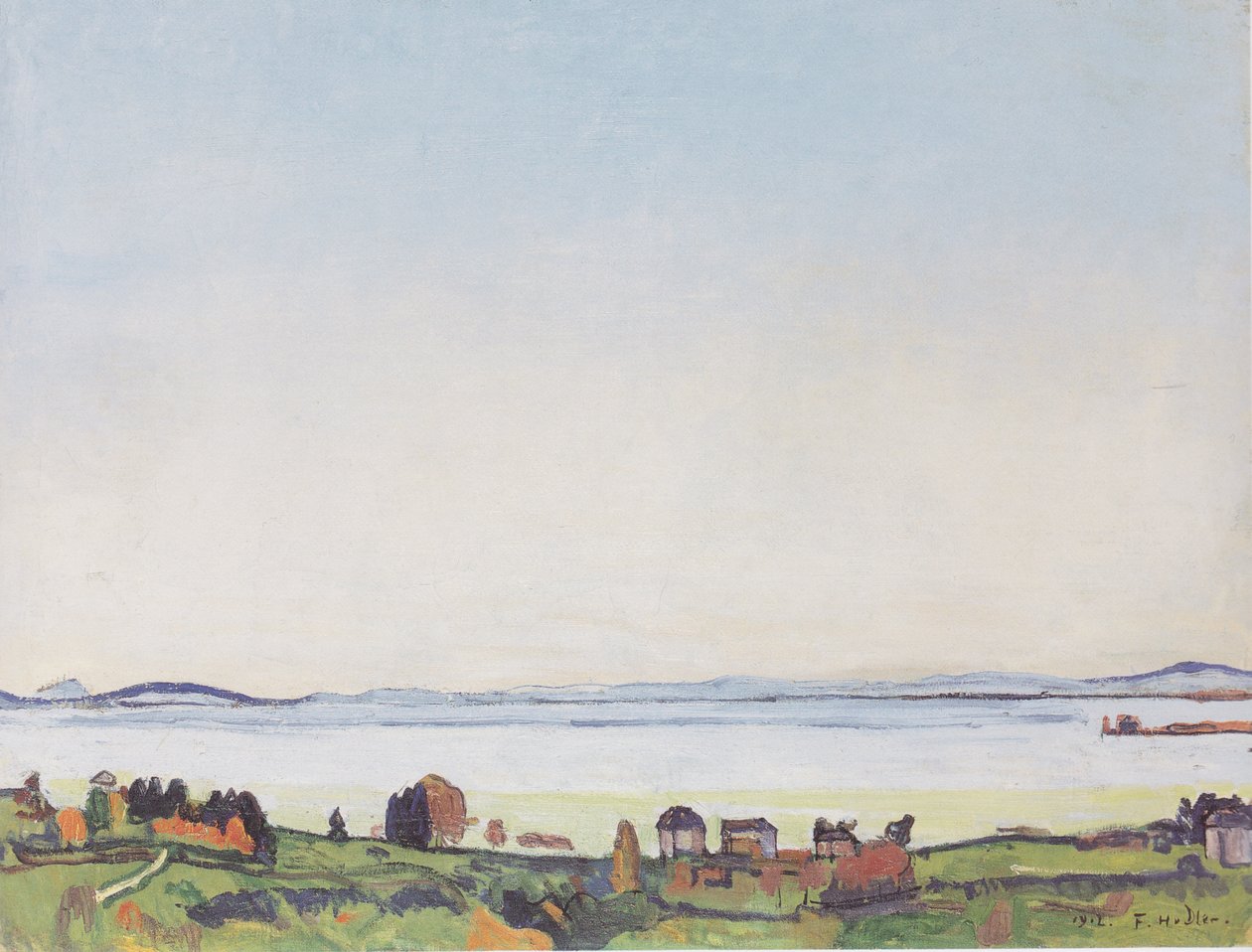 Meer van Genève vanuit Lausanne door Ferdinand Hodler