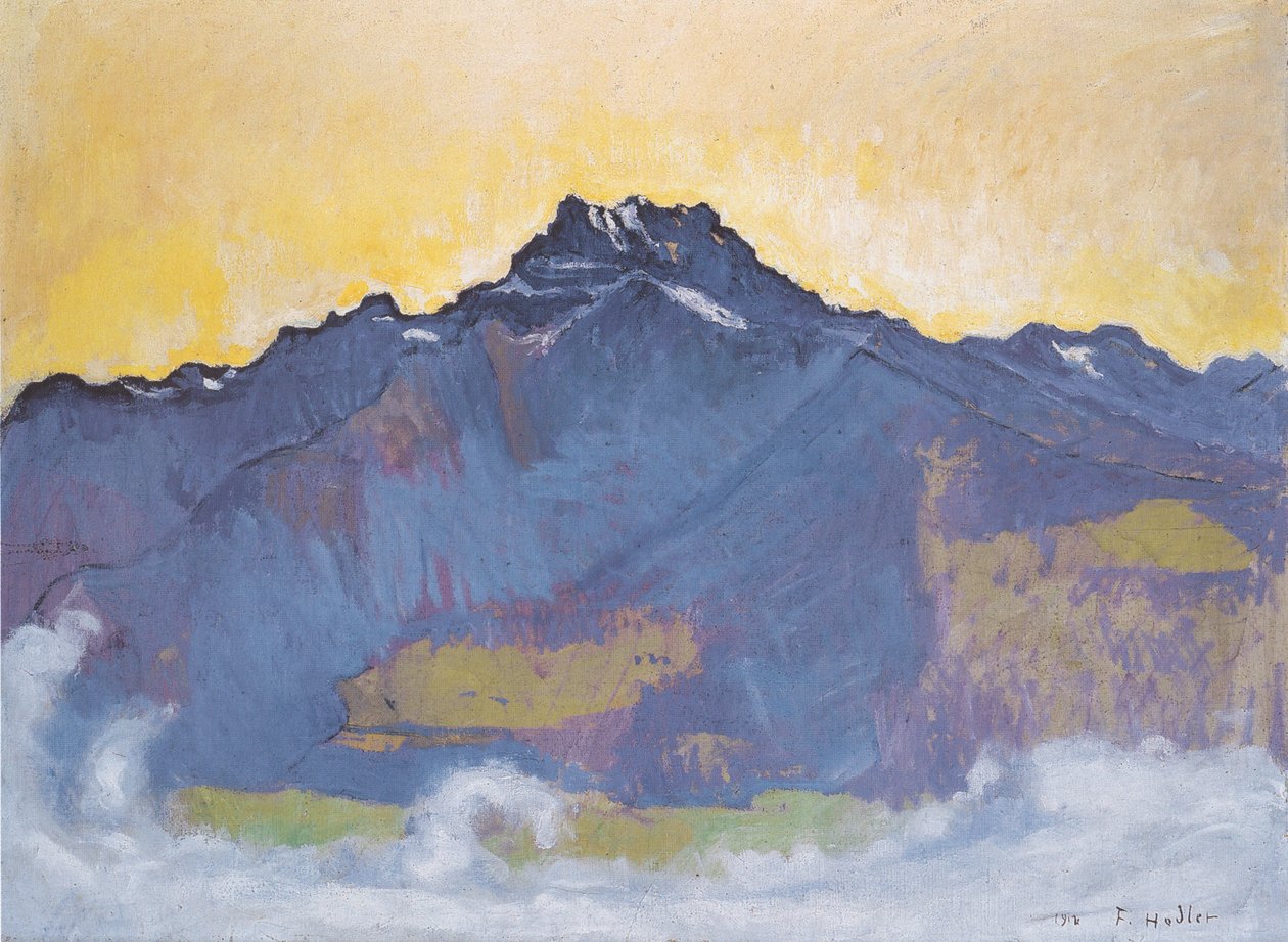 De Dents du Midi vanuit Chesières door Ferdinand Hodler