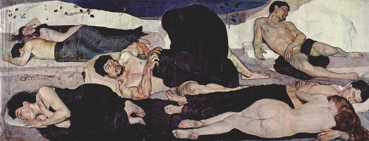 De Nacht door Ferdinand Hodler