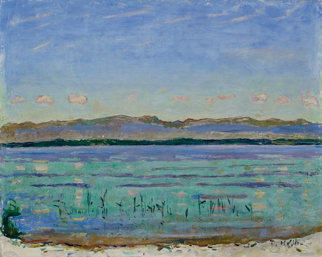 Meer van Genève met Jura door Ferdinand Hodler
