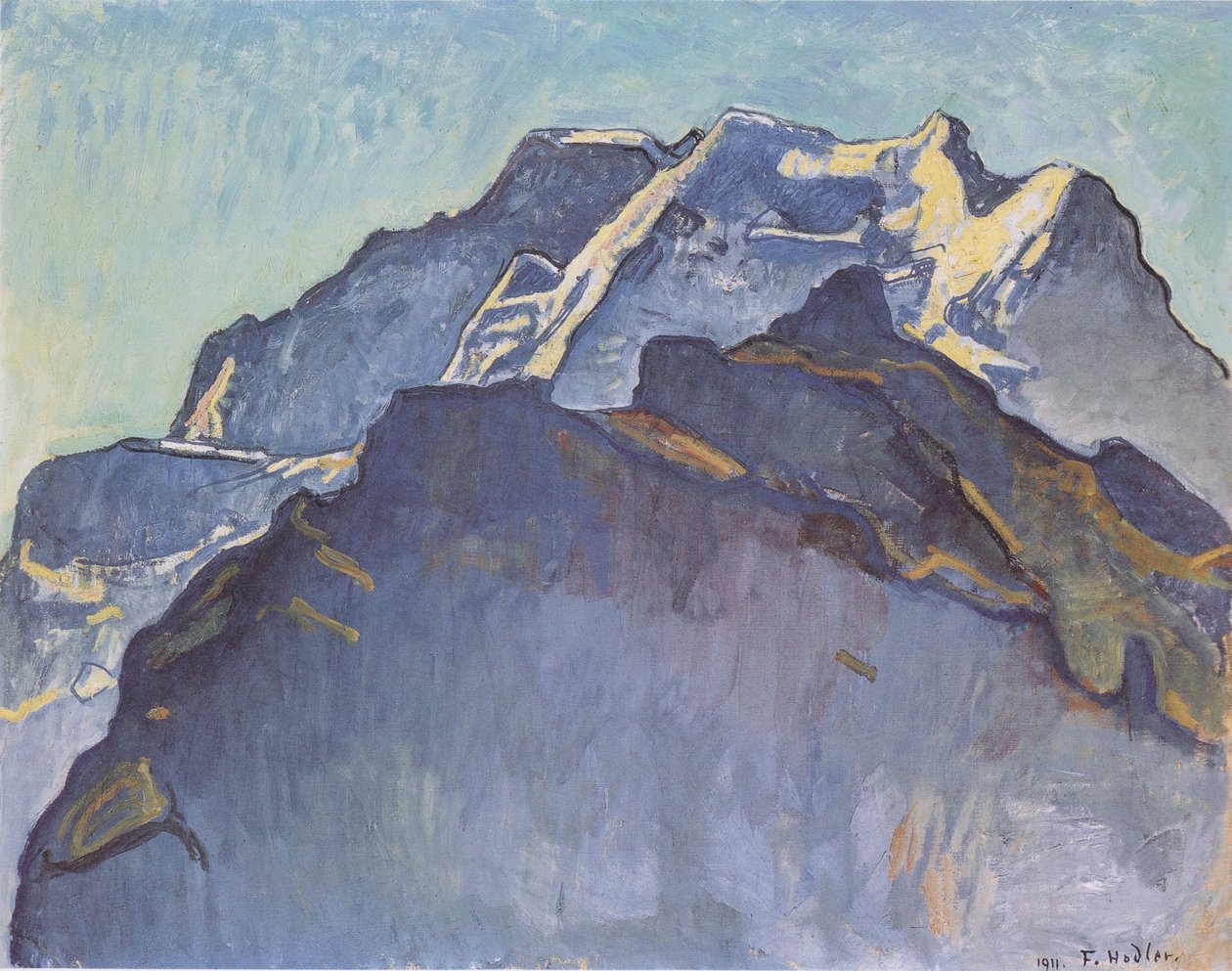 Jungfrau massief en Schwarzmönch door Ferdinand Hodler
