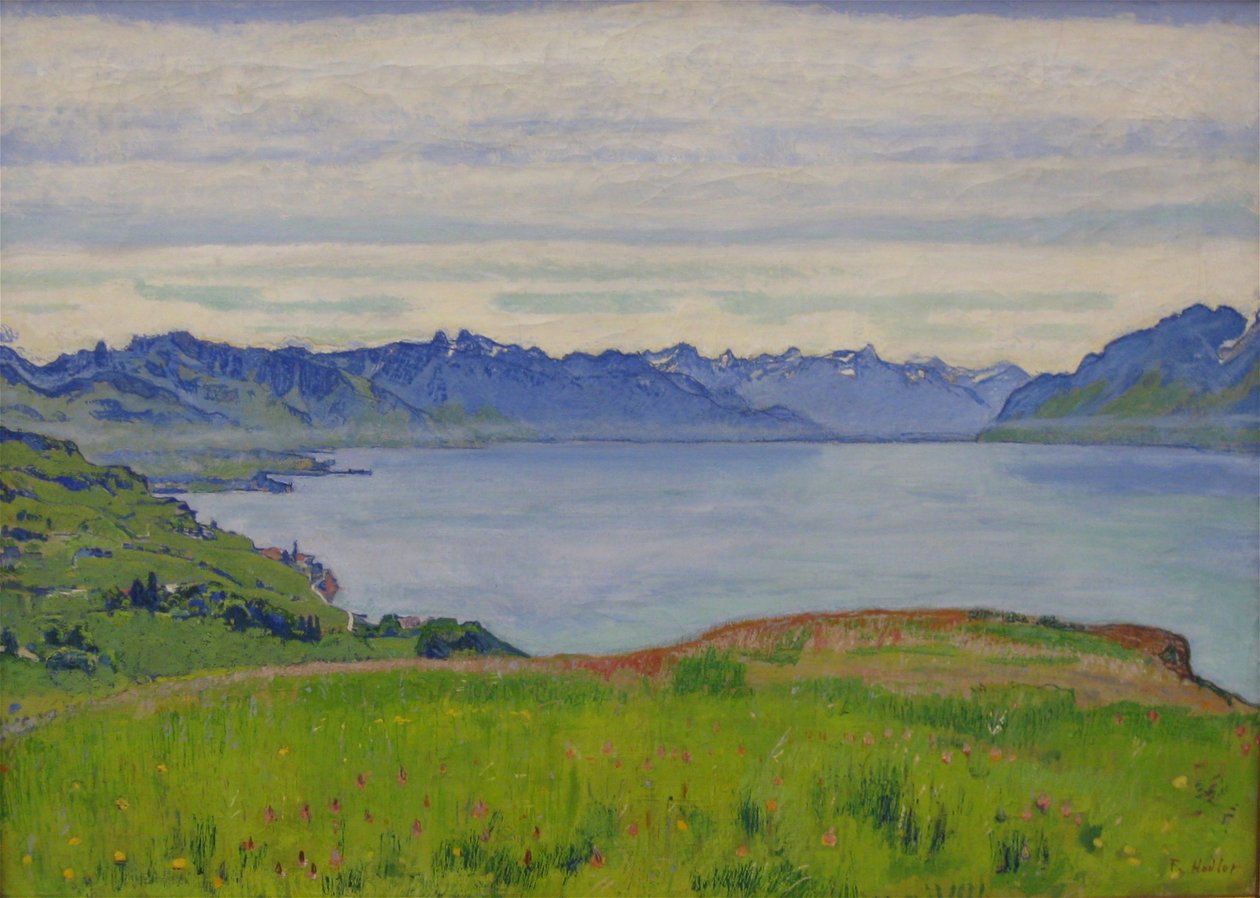 Landschap bij het Meer van Genève door Ferdinand Hodler