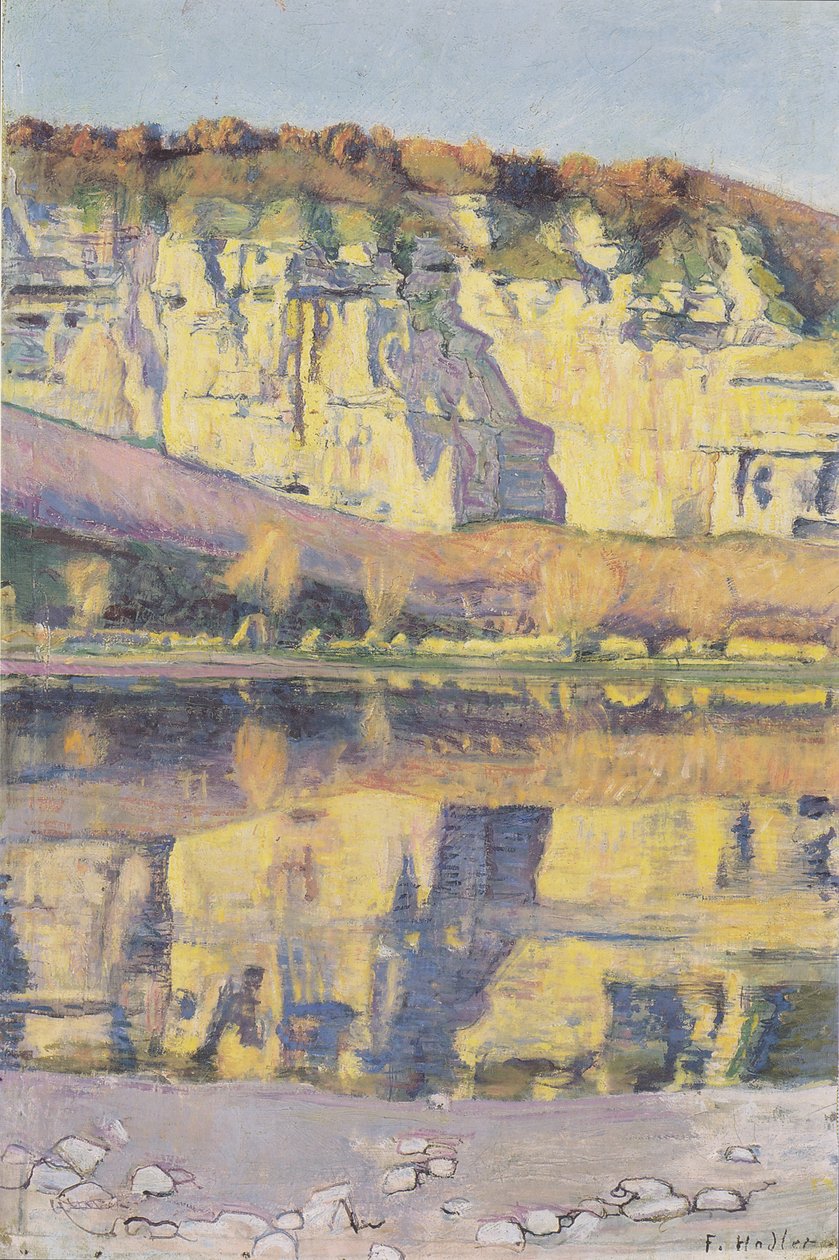 Partij aan de Rhône door Ferdinand Hodler