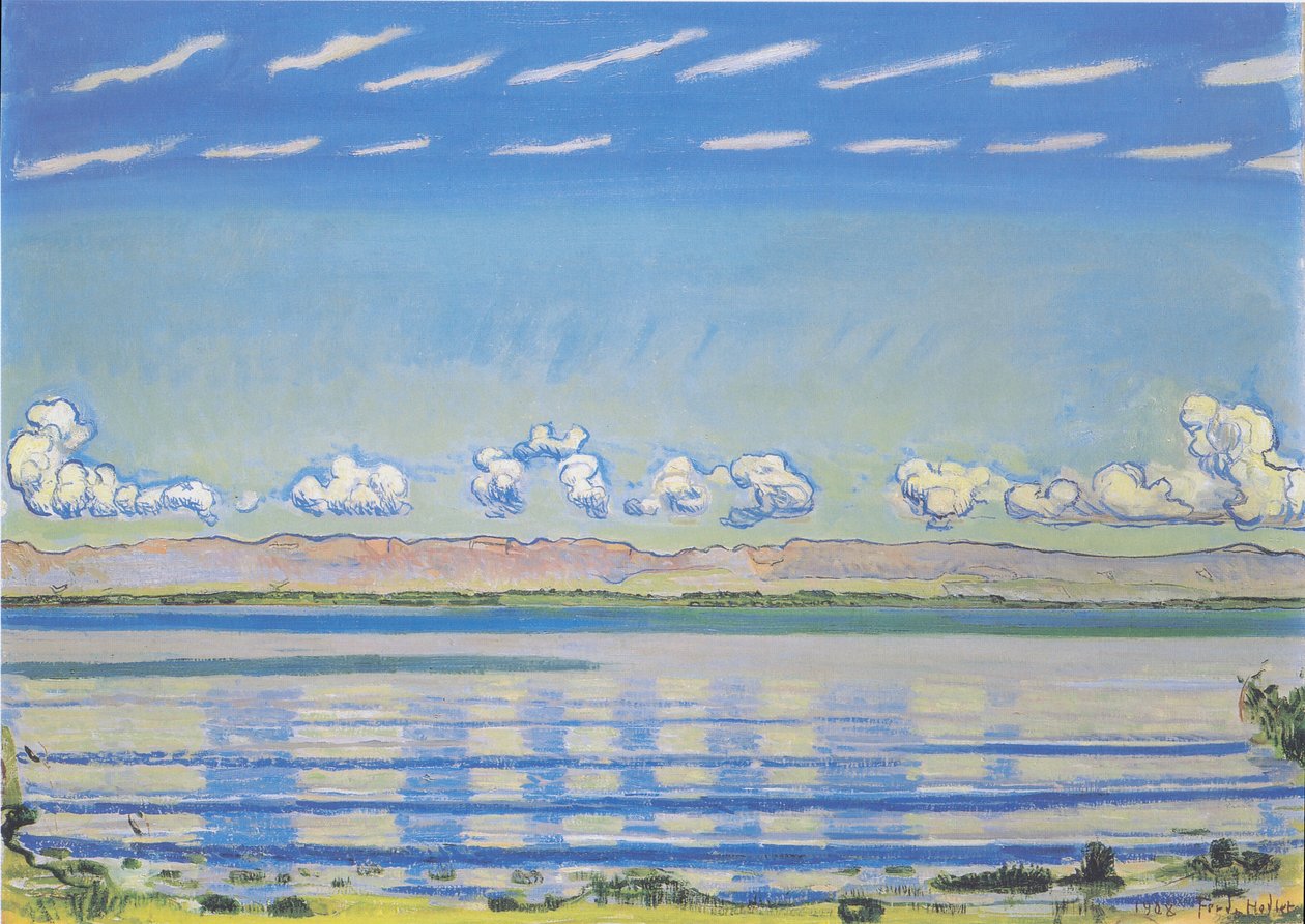 Ritmische landschap aan het Meer van Genève door Ferdinand Hodler