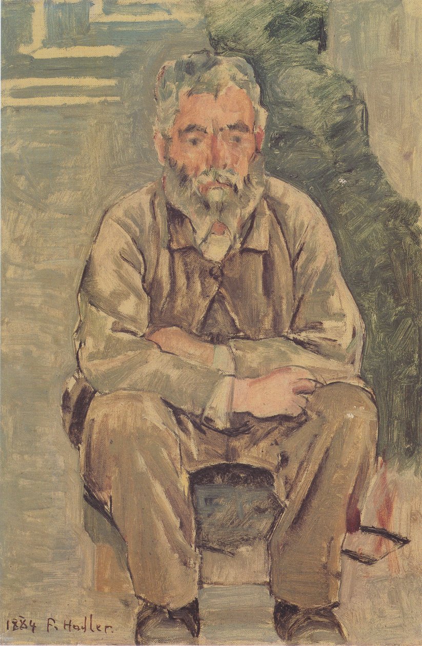 Zittende Baardige Man door Ferdinand Hodler