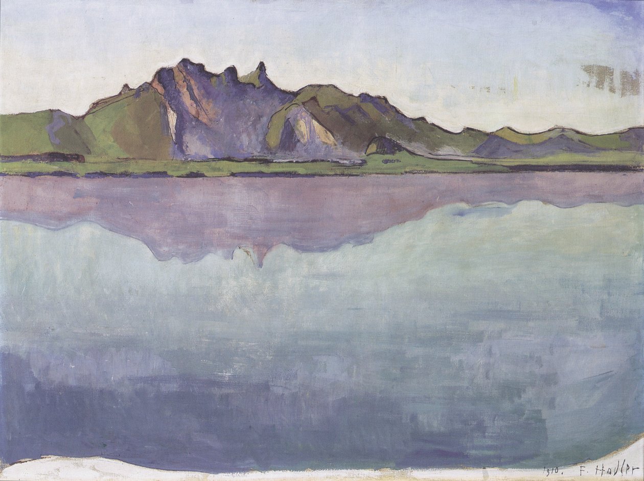 Meer van Thun met Stockhornketen door Ferdinand Hodler