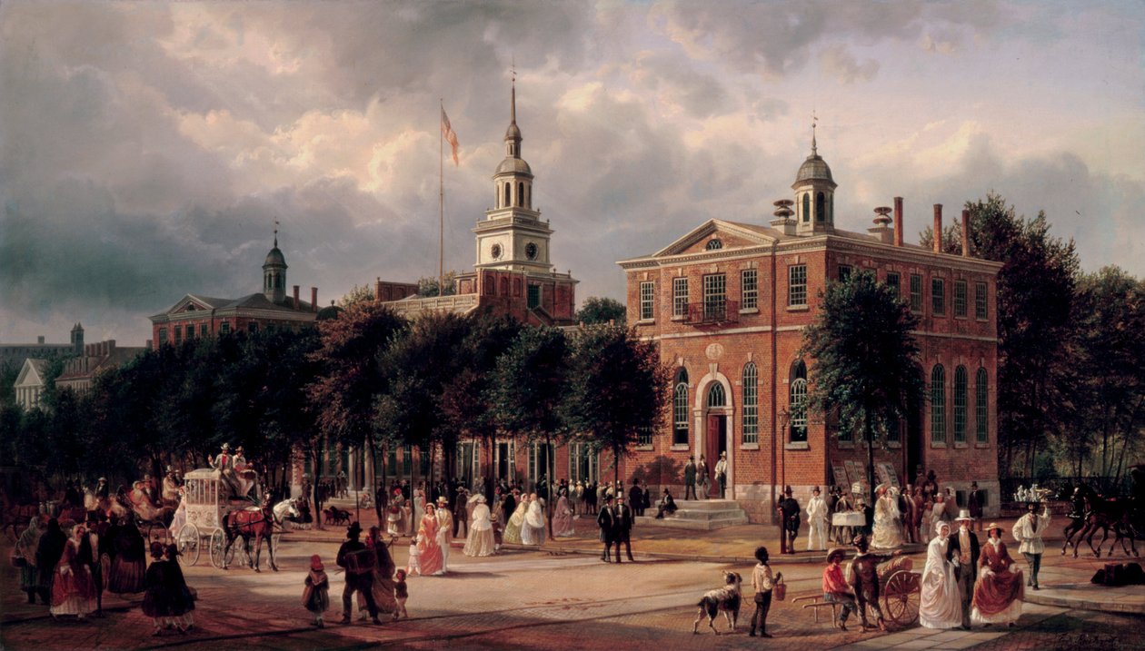 Independence Hall in Philadelphia door Ferdinand Richardt
