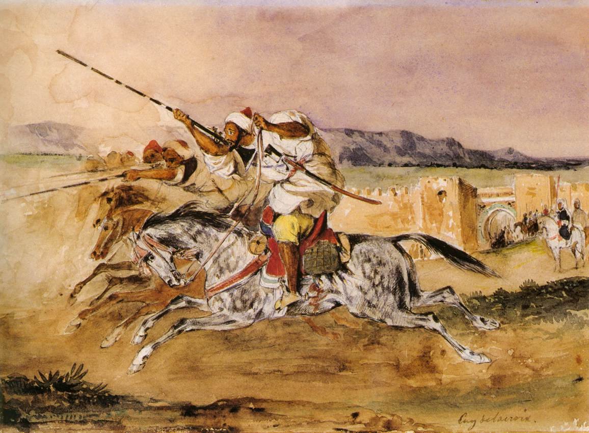 Arabische fantasie door Ferdinand Victor Eugene Delacroix