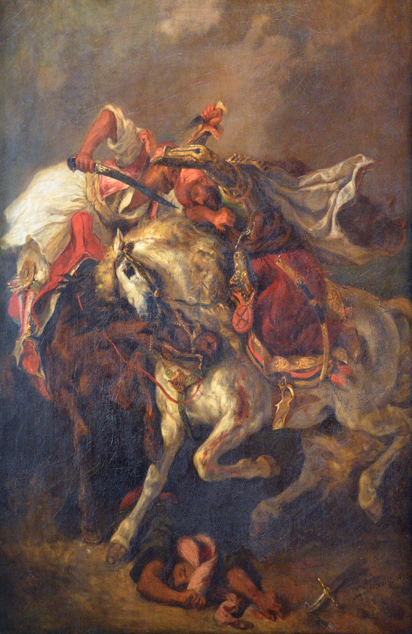 Gevecht tussen de Giaour en de Pacha door Ferdinand Victor Eugene Delacroix