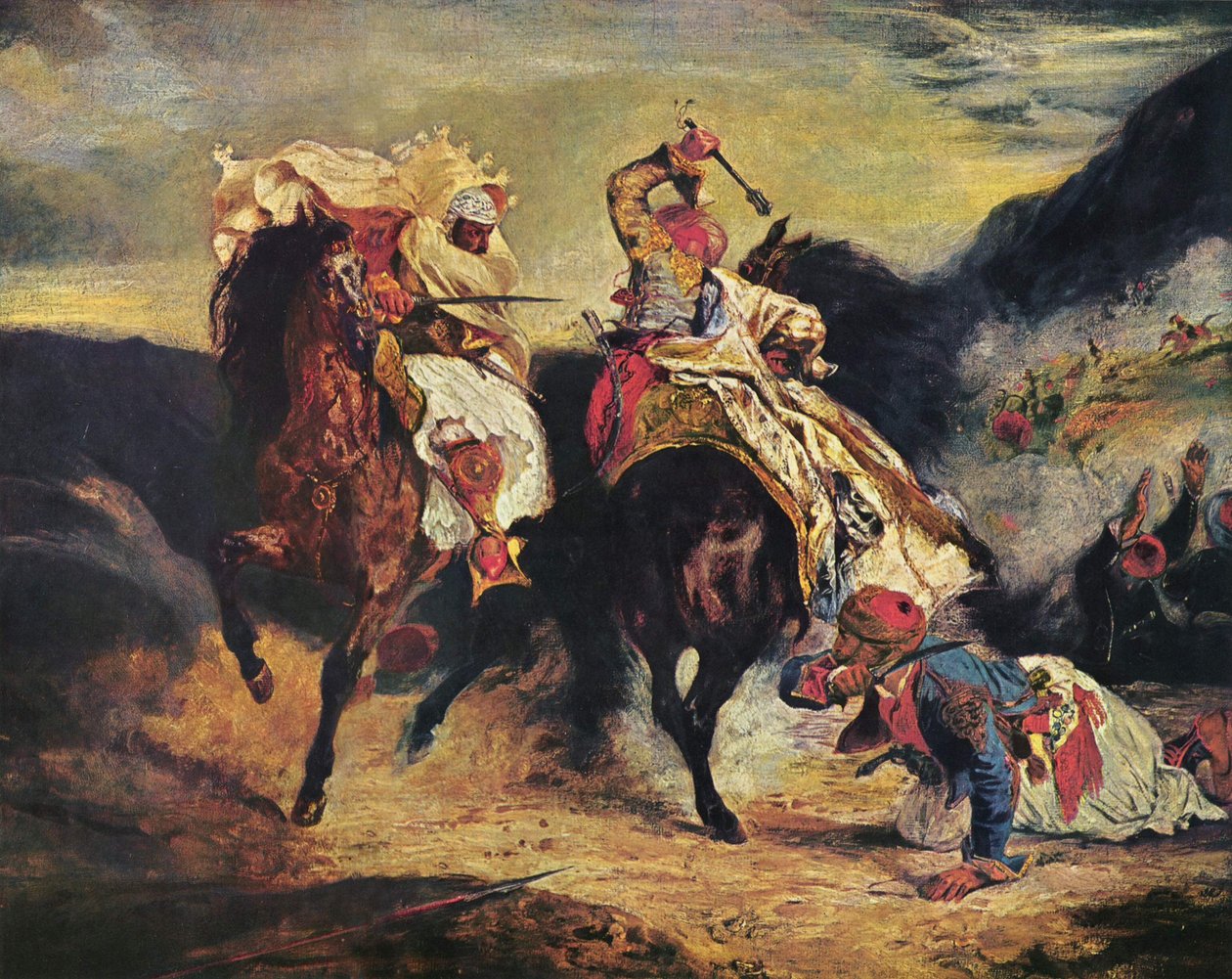 Gevecht van de Giaur met de Pasja door Ferdinand Victor Eugene Delacroix