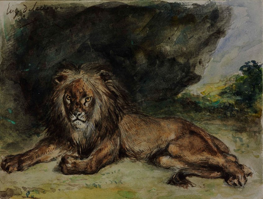 Leeuw door Ferdinand Victor Eugene Delacroix
