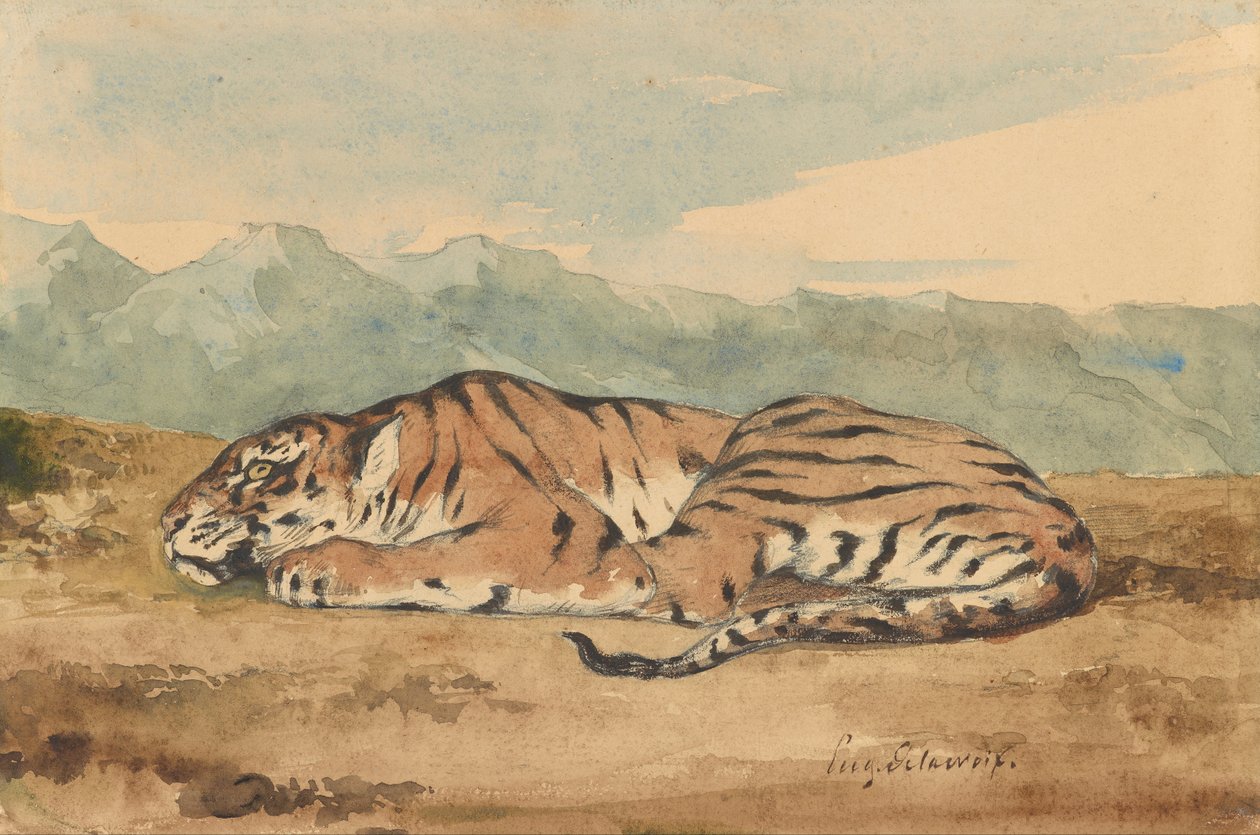 Koninklijke tijger door Ferdinand Victor Eugene Delacroix
