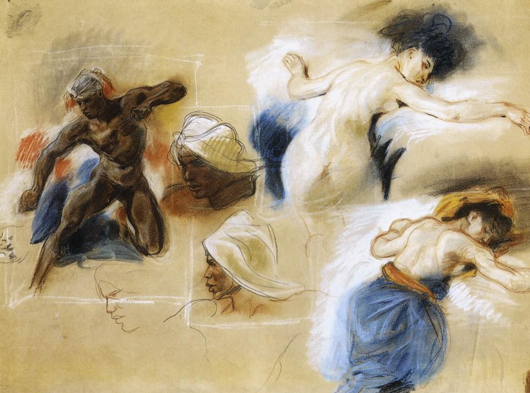 Schets voor De dood van Sardanapalus door Ferdinand Victor Eugene Delacroix