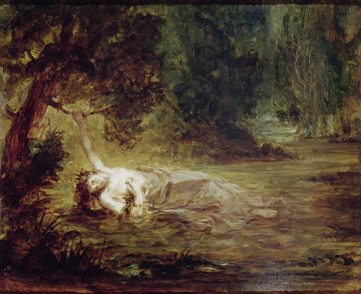 De dood van Ophelia door Ferdinand Victor Eugene Delacroix