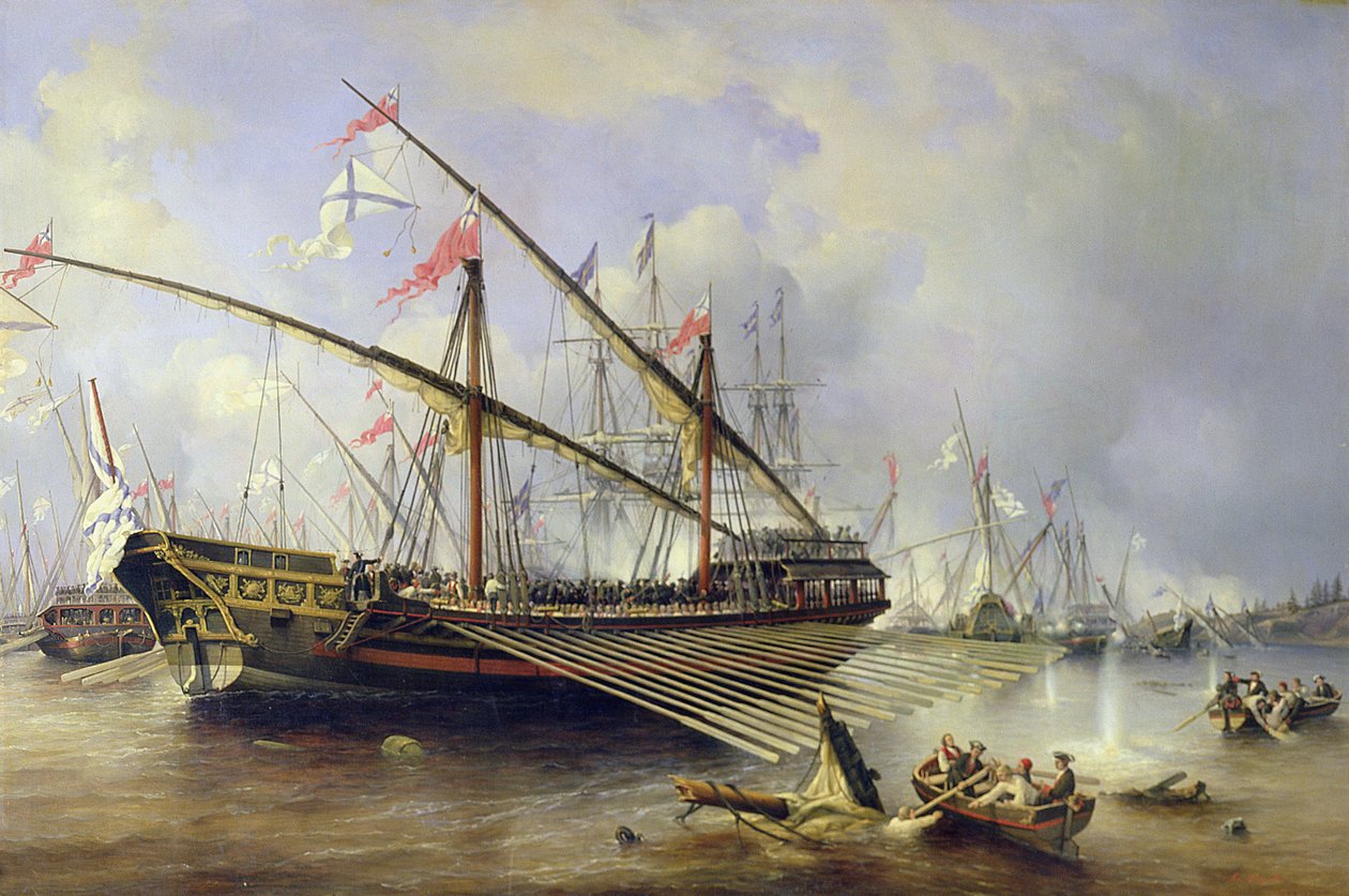 De Slag bij Grengham op 27 juli 1720 door Ferdinand Victor Perrot