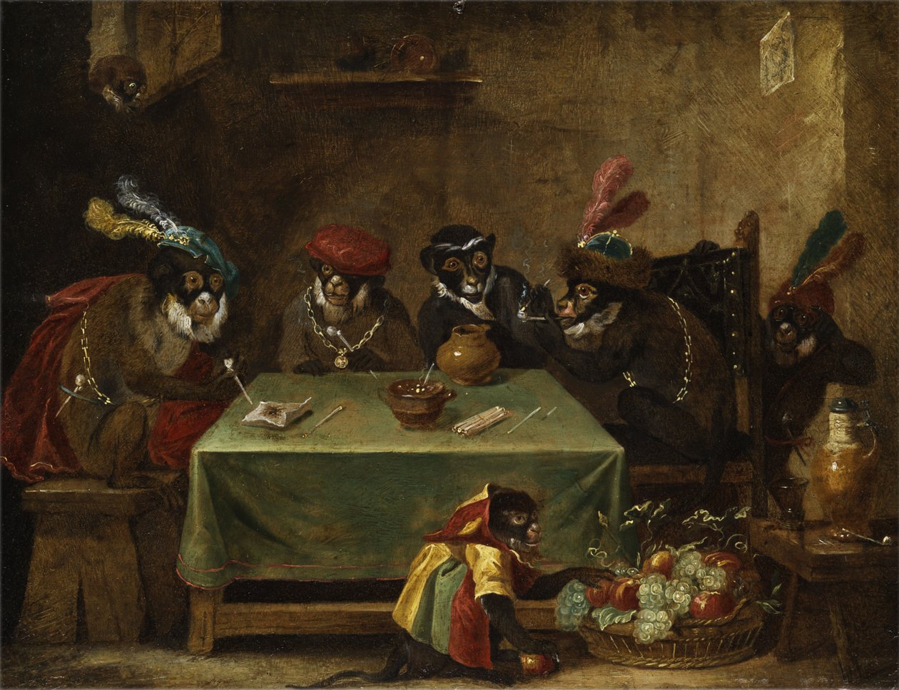 De tabakrokende apenkring door Ferdinand van Kessel