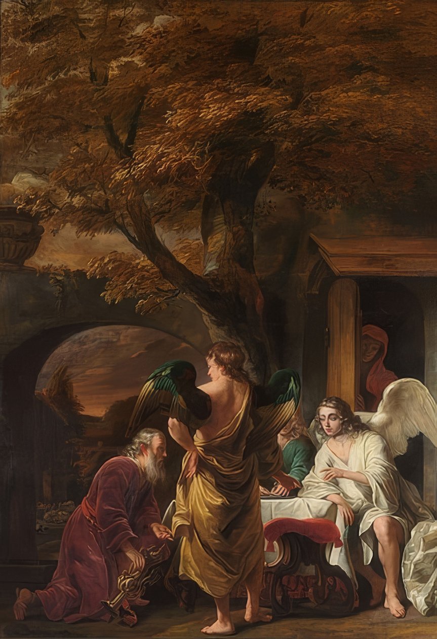 Abraham en de drie engelen door Ferdinand Bol