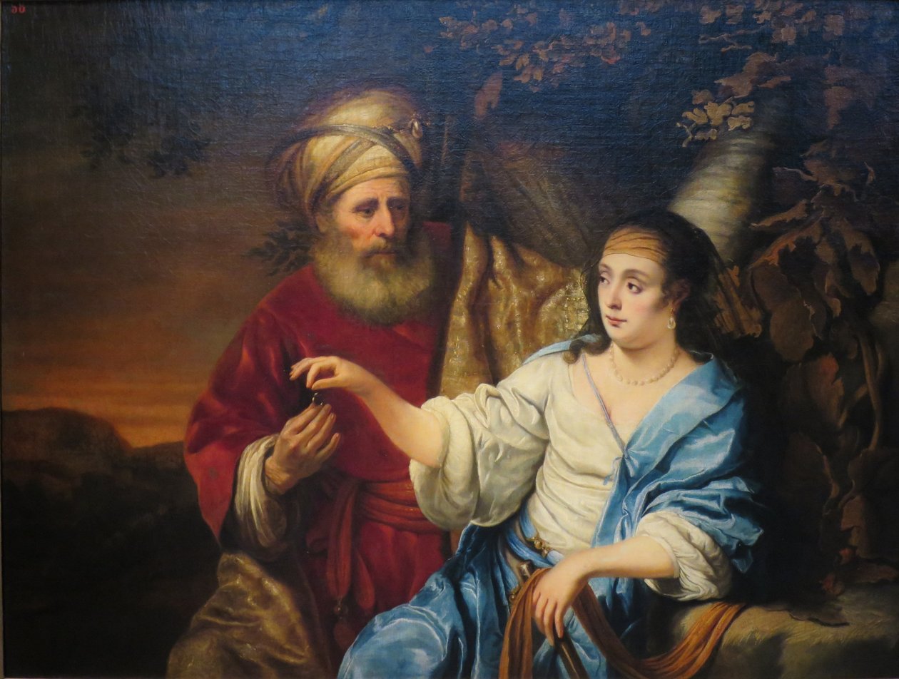 Juda en Tamar door Ferdinand Bol
