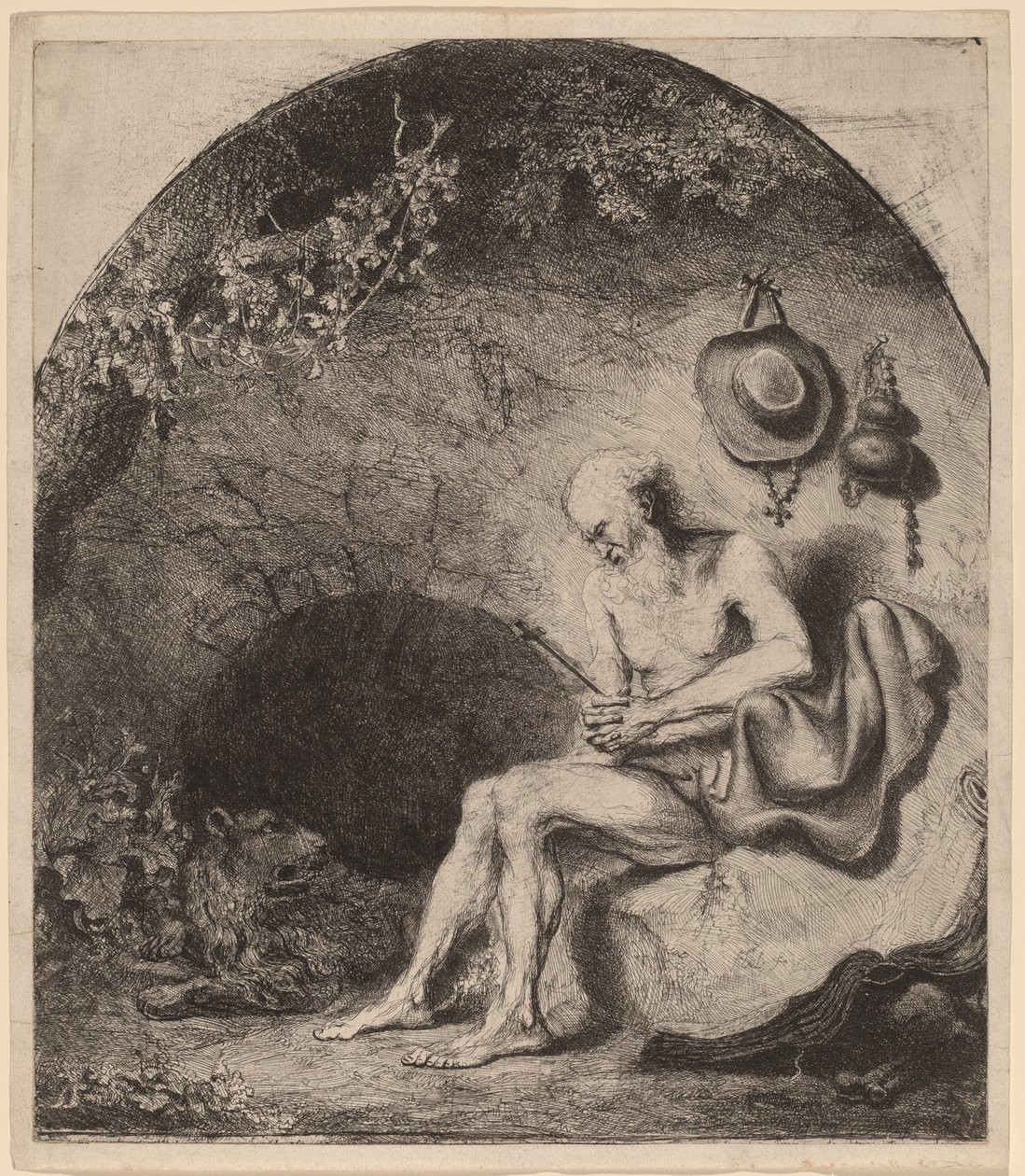 Sint Hiëronymus in de Grot door Ferdinand Bol