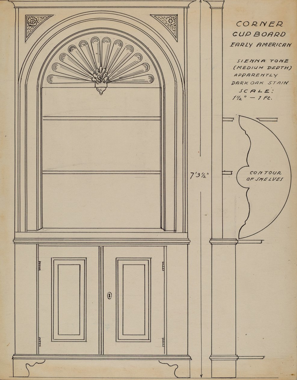 Hoekkast door Ferdinand Cartier