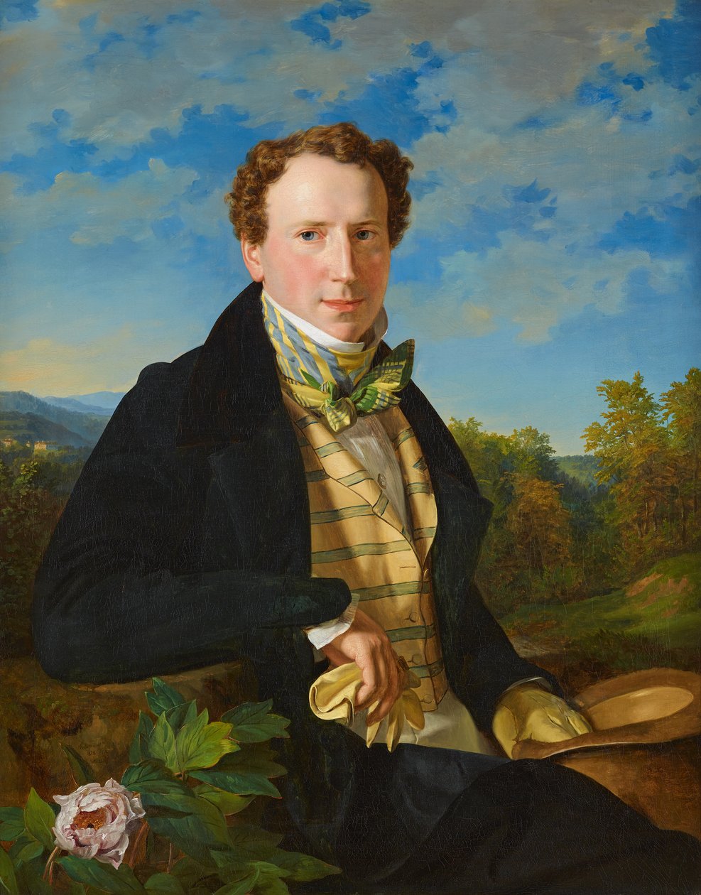 Zelfportret in jonge jaren door Ferdinand Georg Waldmuller