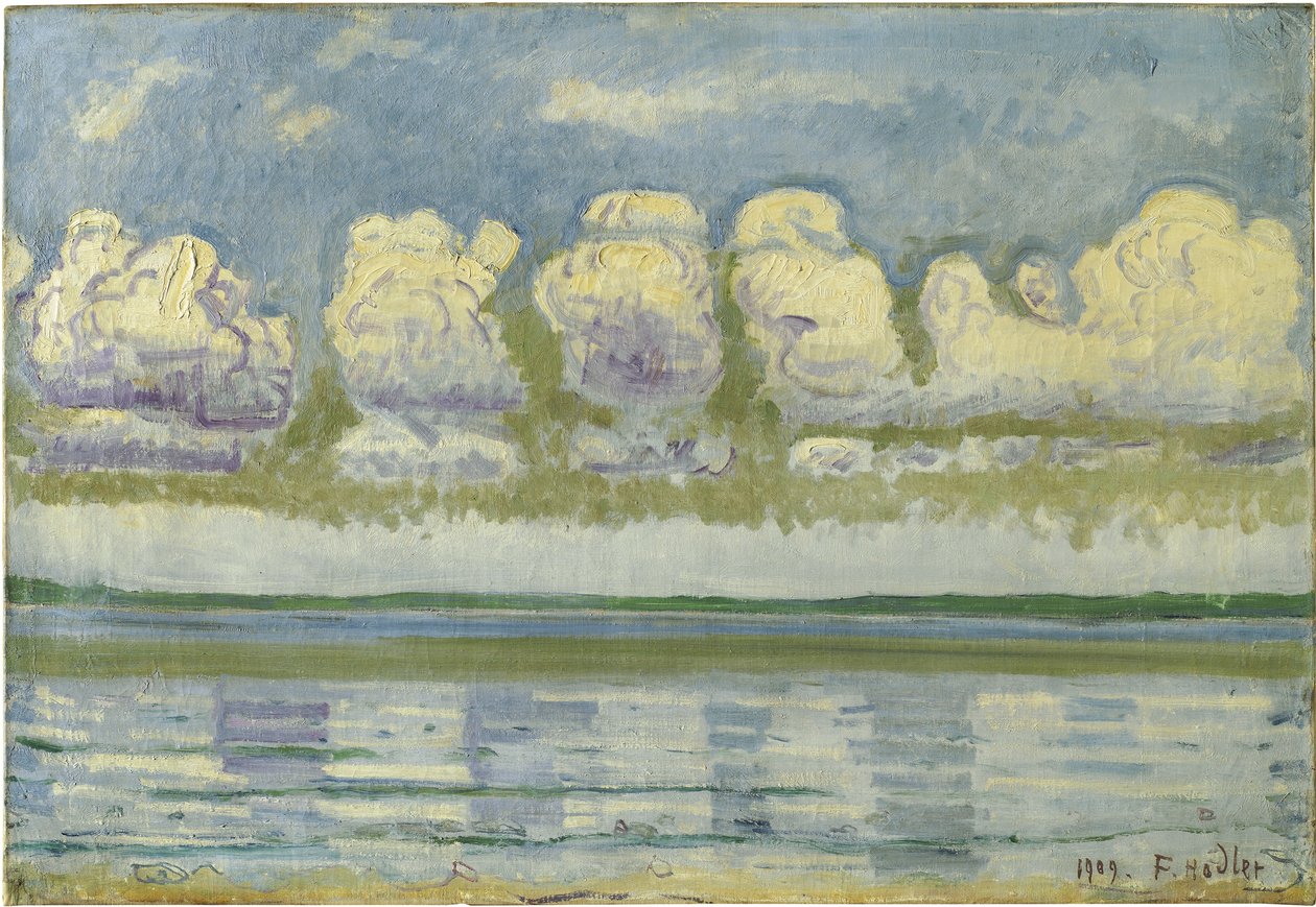 Meer van Genève met de Zwitserse Jura, 1909 door Ferdinand Hodler