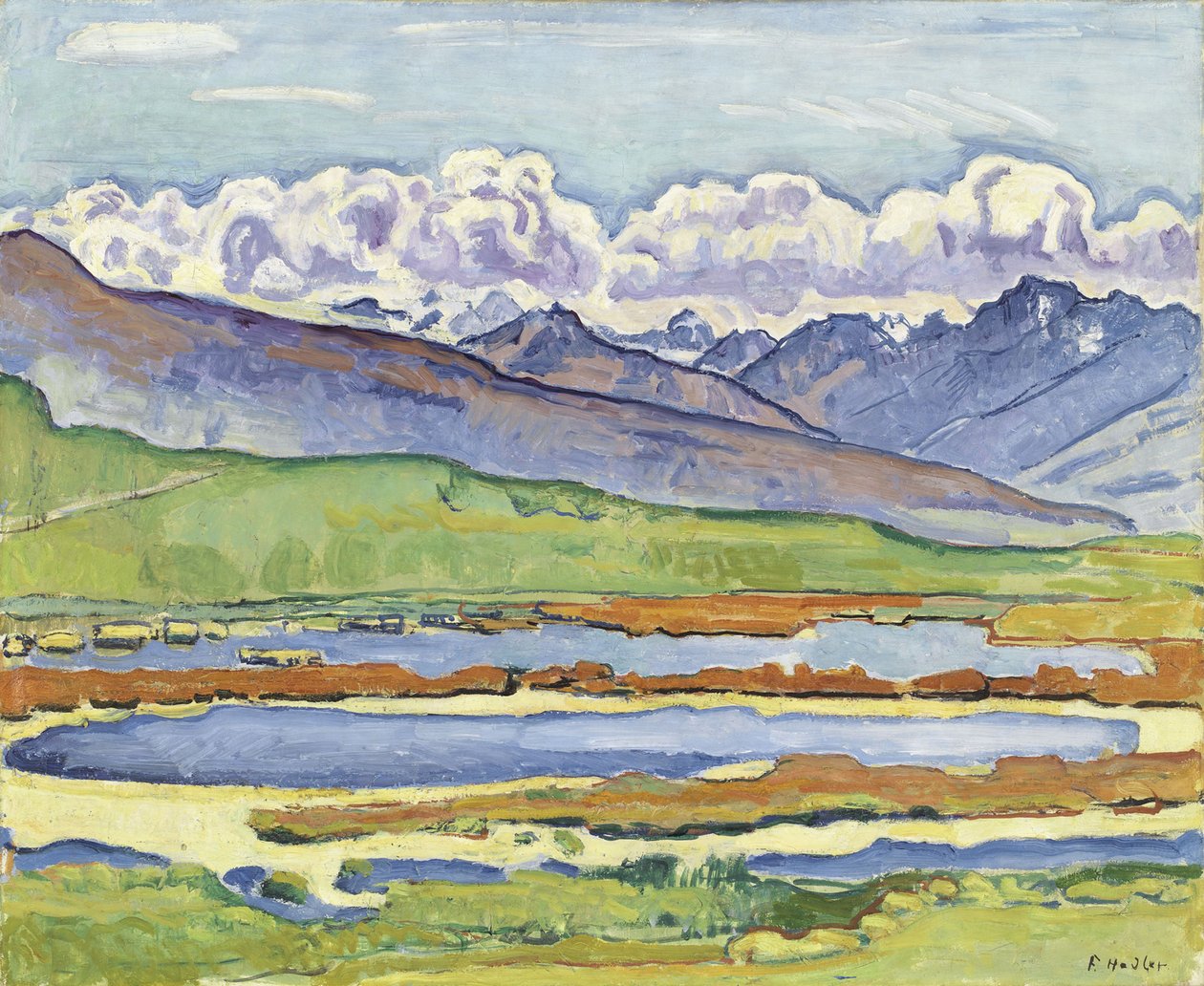 Landschap bij Montana door Ferdinand Hodler